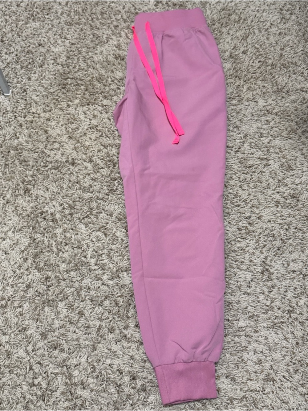 Figs Pink Jogger Scrubs with Bright Drawstring